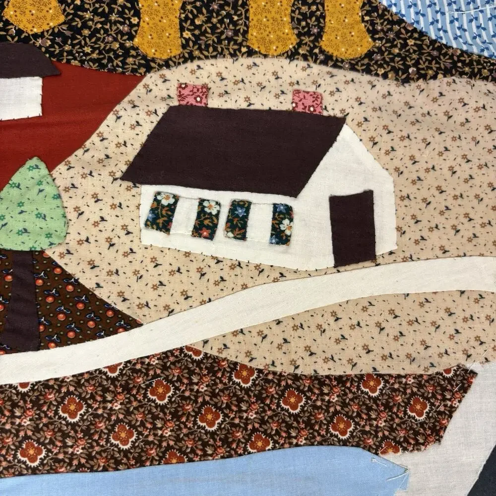 Farm Appliqued Quilted Wall Hanging Unframed 28